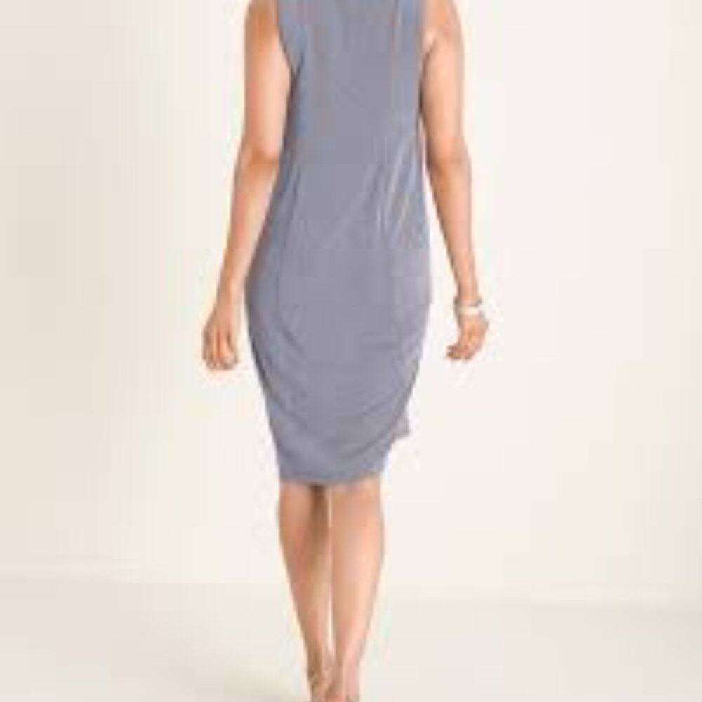 nwt CHICO'S carbon drape front sleeveless wrinkle free travel dress - Picture 2 of 7